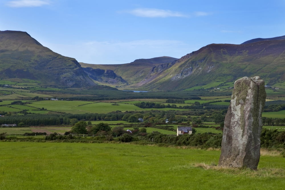 Standing Stone Near Anacaul Dingle Peninsula County Kerry Ireland Canvas Art - George Munday Design Pics (38 x 24)