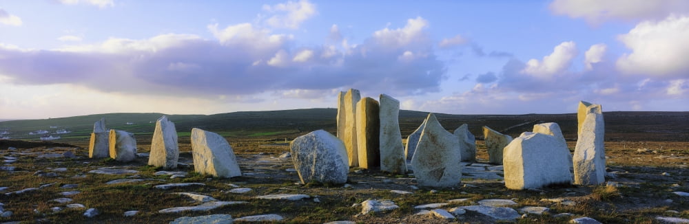 Standing Stones Blacksod Point Co Mayo Ireland Canvas Art - The Irish Image Collection Design Pics (44 x 15)