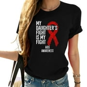 Standing Strong Together: Supporting My Daughter's HIV Battle with AIDS Awareness T-Shirt