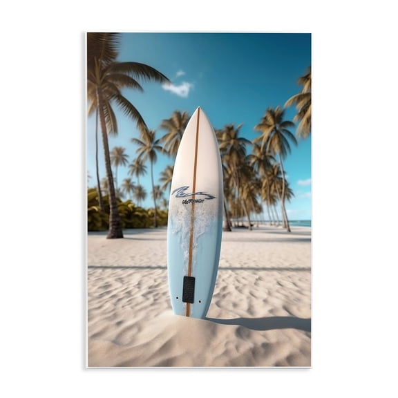 Stupell Industries Standing Surfboard Coastal Blur Wall Plaque Art, design by LSR Design Studio, 15 x 10