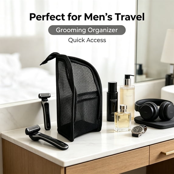 Standing Toiletry Bag, 2026 New EVA Mesh Large Capacity Cosmetic Waterproof Bag, Upgrade Portable Lightweight Travel Toiletry Bag Water Resistant Toiletries Storage Bag