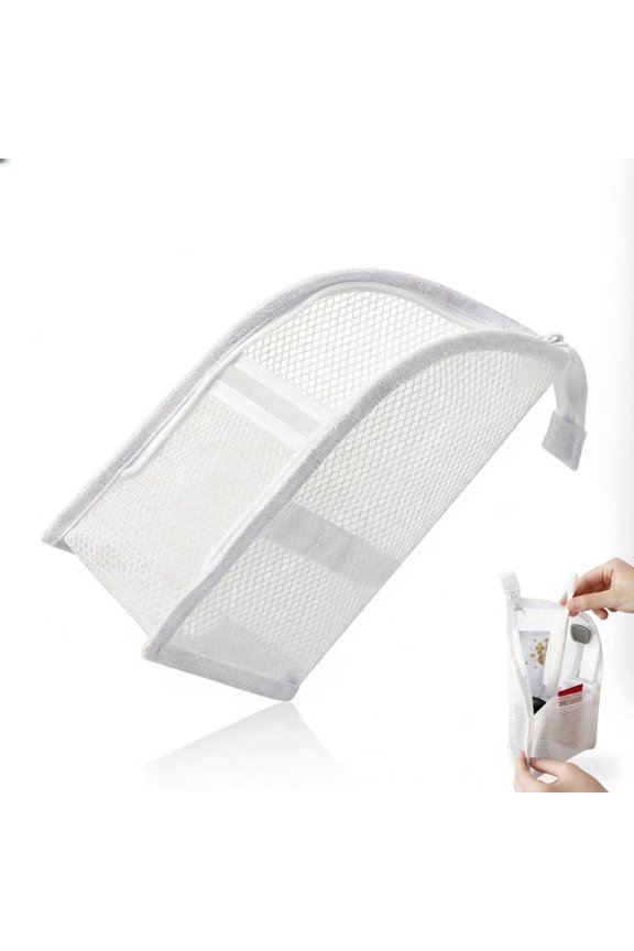 Standing Toiletry Bag, 2026 Upgraded Portable Lightweight Travel Toiletry Bag, EVA Mesh Cosmetic Waterproof Bag Travel Essentials, Large Capacity Organizer for Toiletries (White)