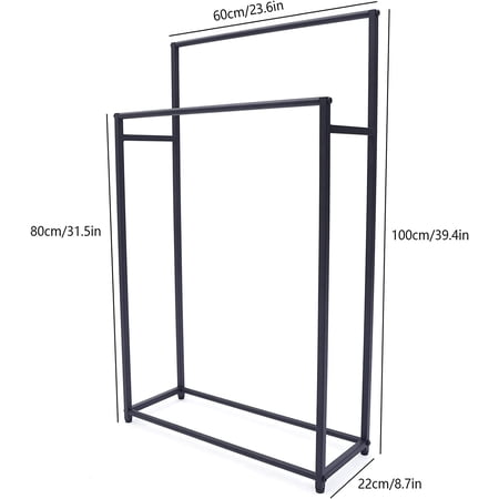 Standing Towel Rack 2 Tier Metal Towel Bar Stand Bathroom Towel Rack Holder