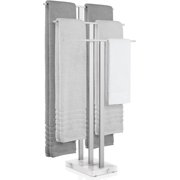 Standing Towel Rack 3-Tier with Marble Base, Free Standing Towel Racks for Bathroom Floor, Fits Large Bath Towel & Hand Towel, 18/8 Stainless Steel Polished Finish.