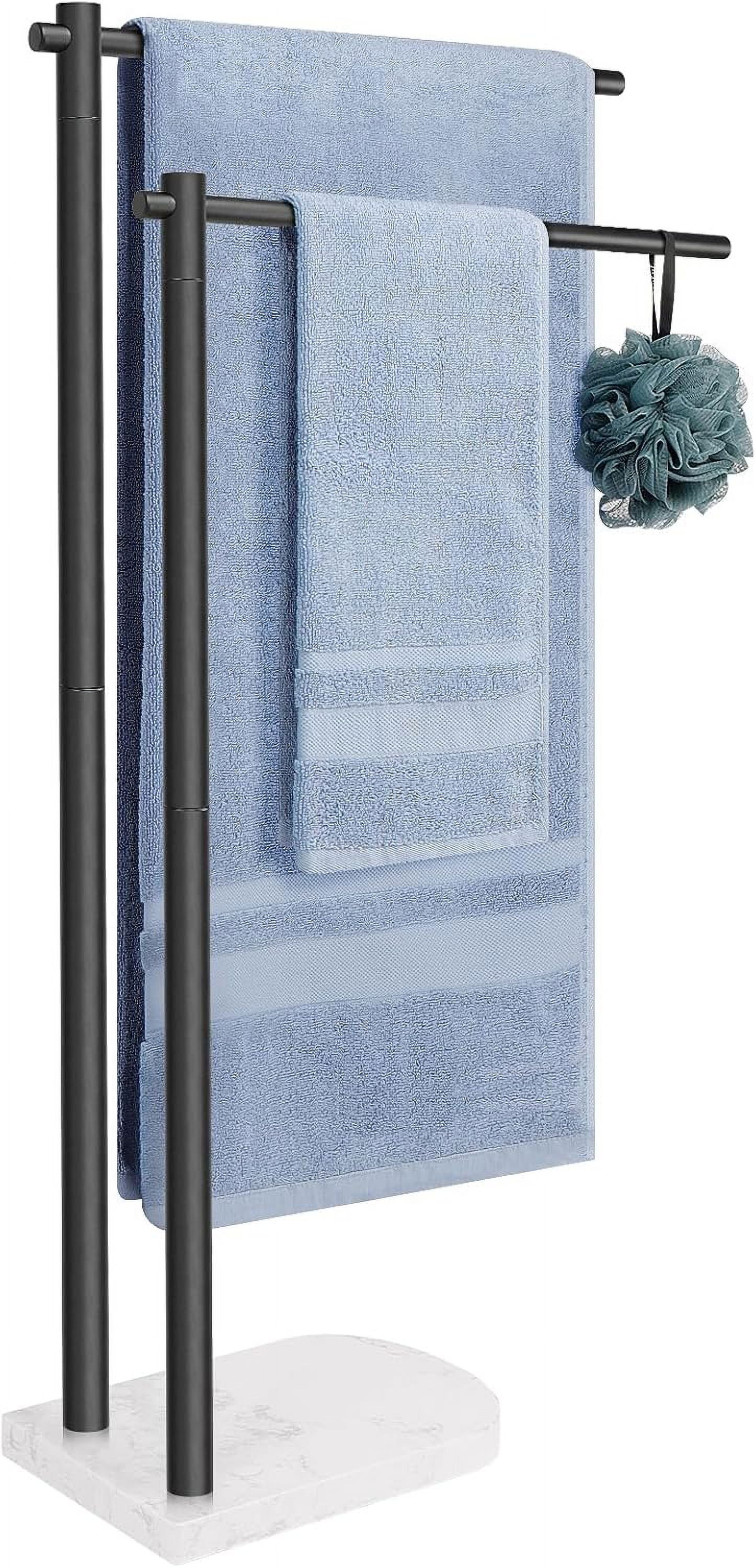 Standing Towel Rack, 304 Stainless Steel 2-Tier Towel Holder Stand with ...