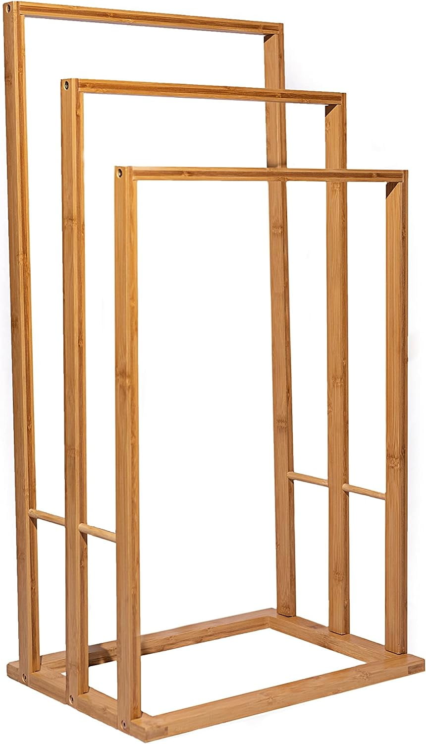 Standing Towel Rack For Bathroom, Large Three Tier Stable Base Towel