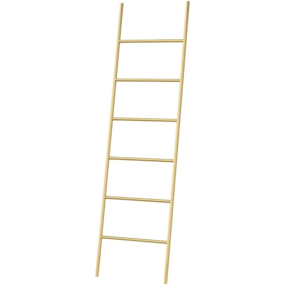 Standing Towel Rack Towel Stand Towel Holder 6 Tier Blanket Holder Blanket Ladder Rack Wall Mounted Metal Standing Towel Drying Storage Rack Towel Shelf Freestanding Towel Rack (Size: Gold)