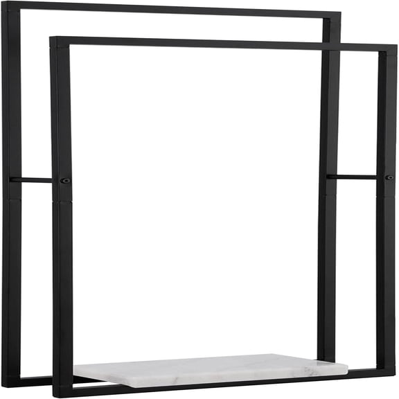 Standing Towel Racks for Bathroom with Heavy Marble Base, 38" H Towel Rack Stand for Bathroom 2-Tier, Blanket Rack for Bathroom Floor, Matte Black