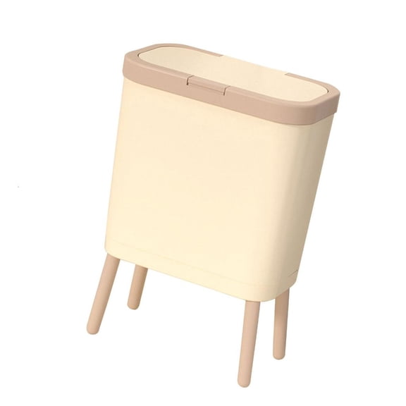 Standing Trash Can Medium Capacity Trash Container with Press Open Lid Waste Basket Garbage Can Office Trash Can