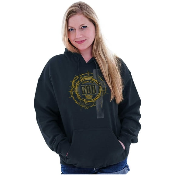Standing With God Christian Cross Hoodie Sweatshirt Women Men Brisco Brands S