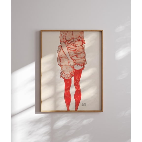 Standing Woman Wall Art Print, Unframed Paper Poster 8x10in