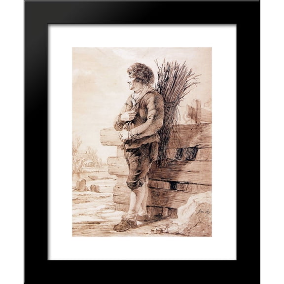 Standing man with branches 20x24 Framed Art Print by Jacob van Strij