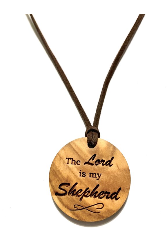 Standing on the Promises Engraved Olive Wood Pendant Necklace