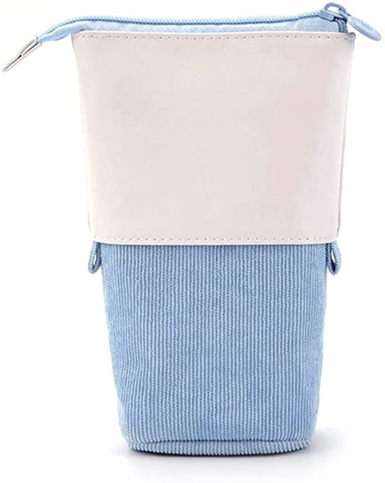Standing transformer pencil case, canvas retractable pencil case, colorful bag organizer, makeup bag stationery pencil case