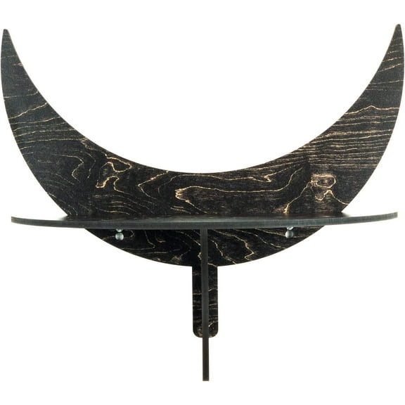 Standish House Handmade 3 Moon Shelf for Stones and Crystal Display - Small Wood Accent Altar Shelf - Crescent Moon Phase Wall Decor - Enchanting Crystal Display Shelf - Gothic Home Décor