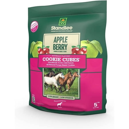 Standlee Apple Berry Cookie Cubes, Forage Based Horse Treat, 5lb