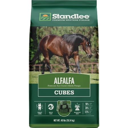 Standlee Alfalfa Timothy Hay Cubes - Dry Hay for All Pets - 40 lbs — Residential Use, Standard Application