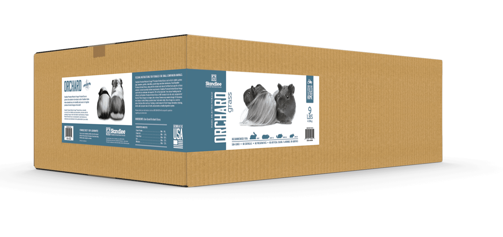 Standlee PremiYum Western Orchard Grass Hay Small Animal Food for Rabbits, Guinea Pigs, and Chinchillas, 9 lb. Box