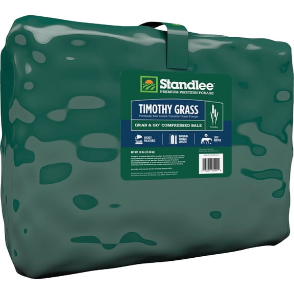 Standlee Premium Western Forage Grab & Go Timothy Bale Horse Feed Supplement - Pack of 2