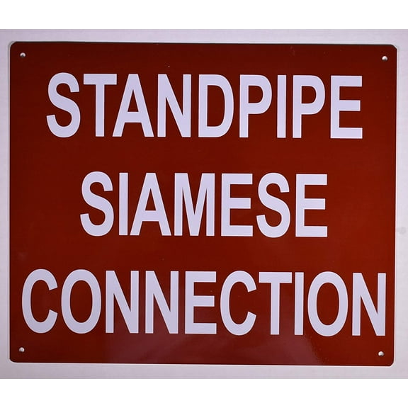 Standpipe Siamese Connection Sign (RED,Reflective !!! Aluminum, 10X12)