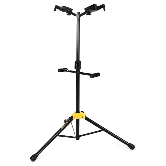 Stands GS422B PLUS Dual Guitar Stand with Auto Grip System and Foldable Yoke