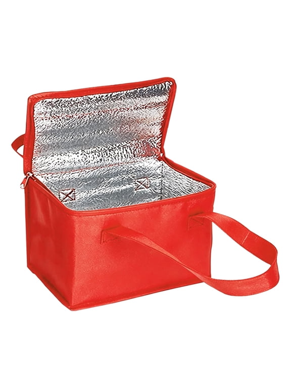 Stands Upright Meal Tote Insulation Bag for Hot and Cold Food, Reusable Shopping Tote with Zippers, Heavy Duty Insulated Grocery Bags, for Shopping, Camping & Beach Trips for Food Delivery