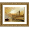 thumbnail image 1 of Stanfield Moore, Claude T 24x19 Gold Ornate Wood Framed with Double Matting Museum Art Print Titled - View of Westminster From The Thames, 1 of 4