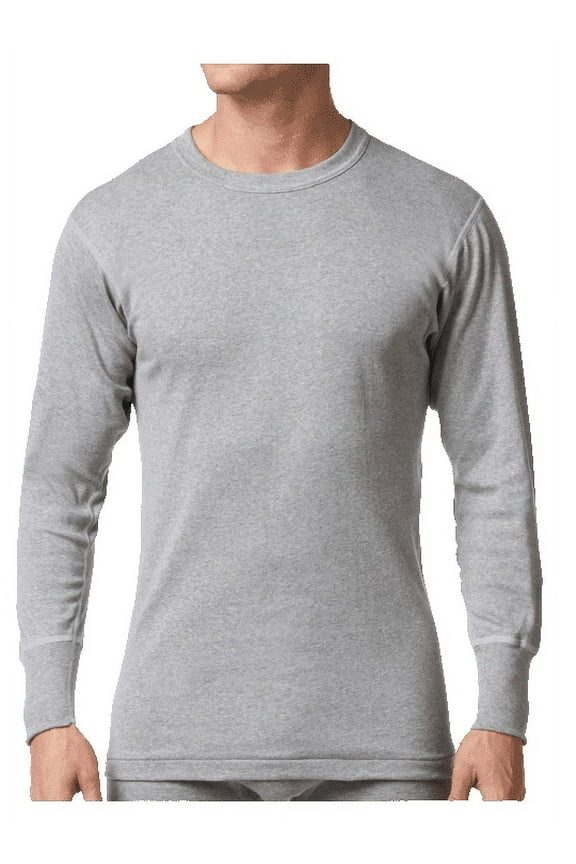 Adult Mens Premium Cotton Rib Long Sleeve Thermal Top, Sizes, S-3XL