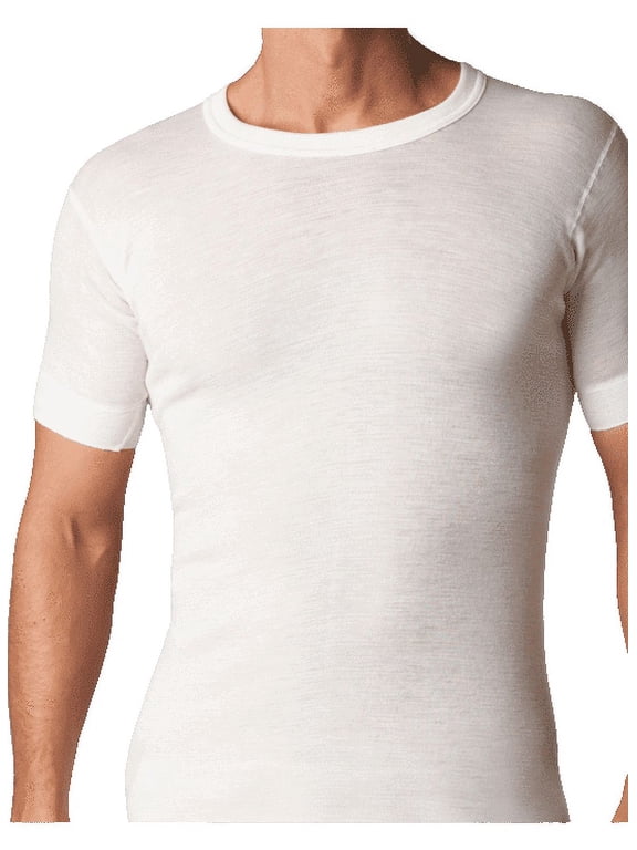 Adult Mens Superwash Merino Wool Blend Long Sleeve Thermal Top, Sizes S-2XL