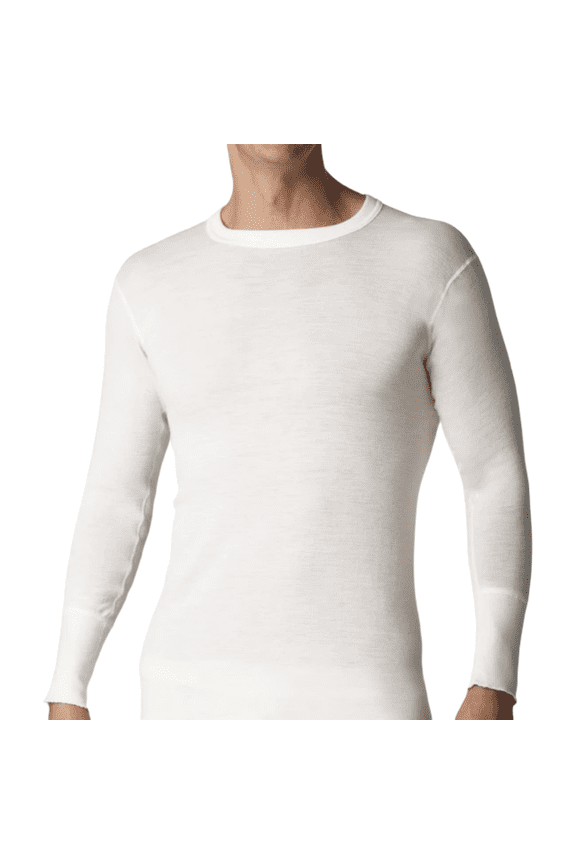 Adult Mens Superwash Merino Wool Blend Long Sleeve Thermal Top, Sizes S-2XL