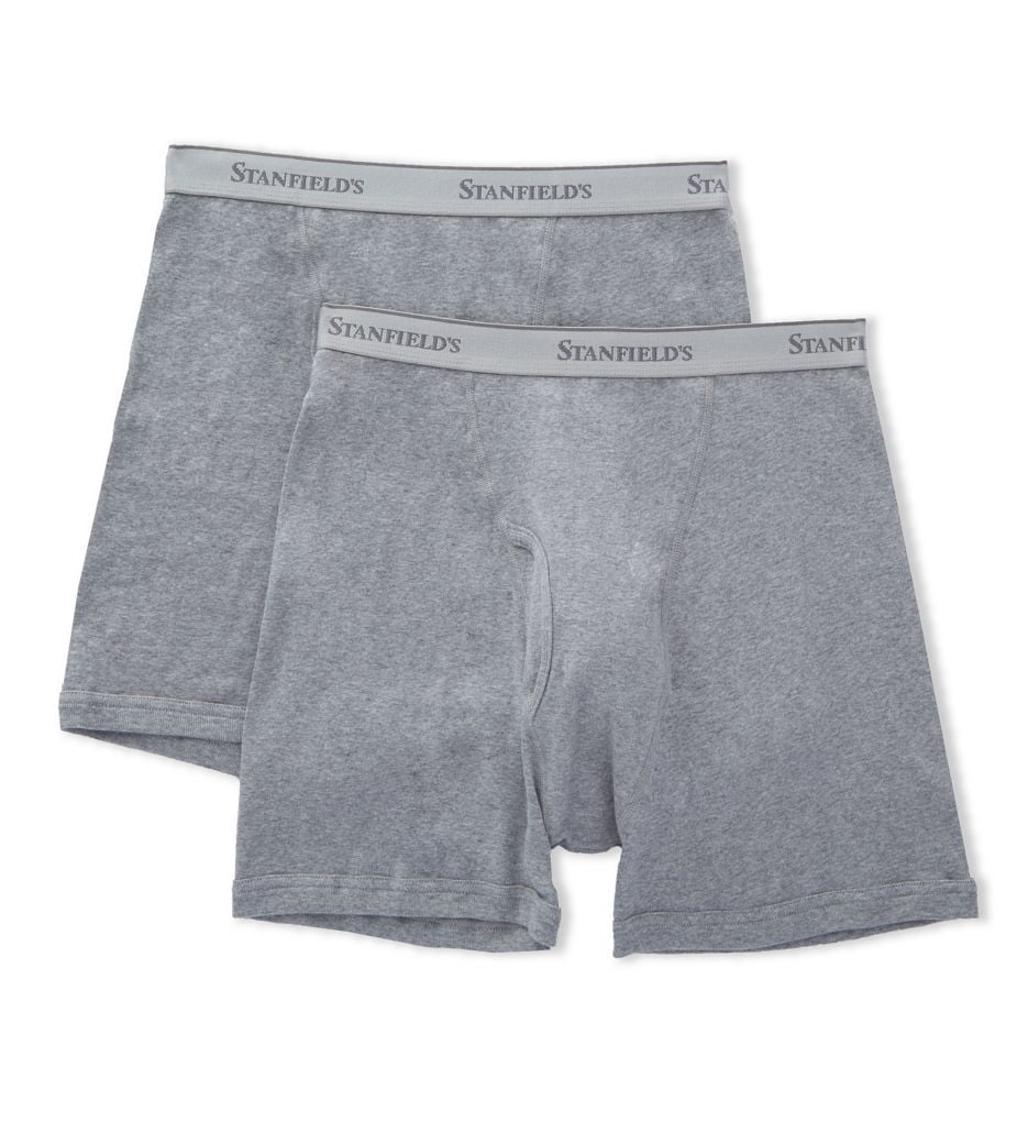 STANFIELD'S LIMITED BOXER BRIEF, MENS, FLY FRONT POUCH, GREY, 3XL