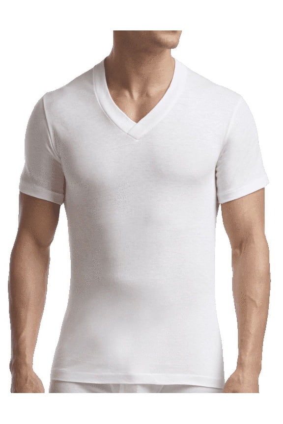 Men's Supreme Cotton Blend V-neck T-shirt Undershirt-2 Pack