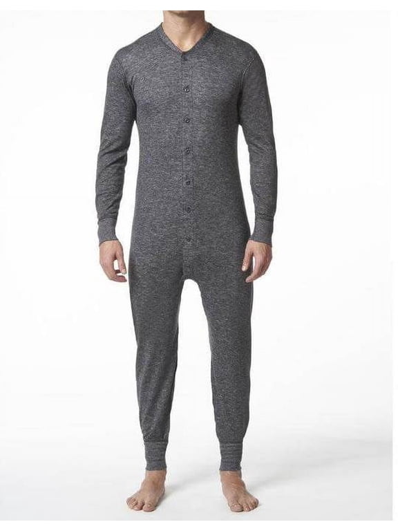 Men's Thermal 2 Layer Merino Wool Blend Onesie Underwear Baselayer
