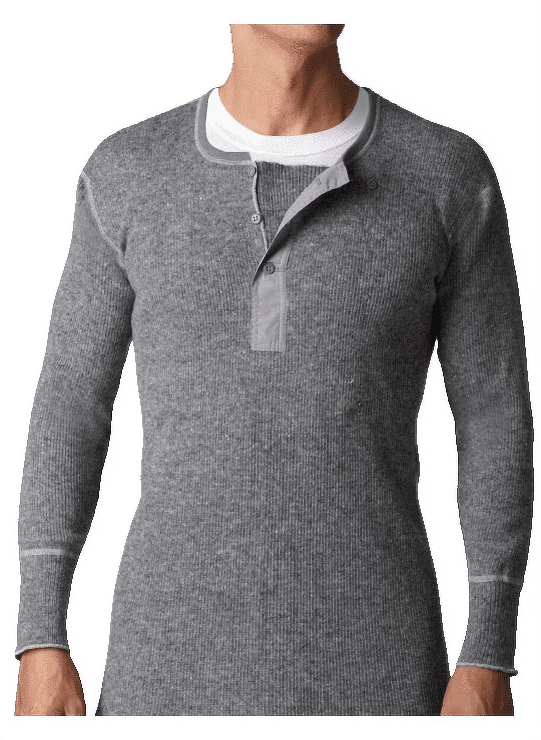 Stanfield's Men's Thermal Heavy Weight Rib Knit Wool Henley