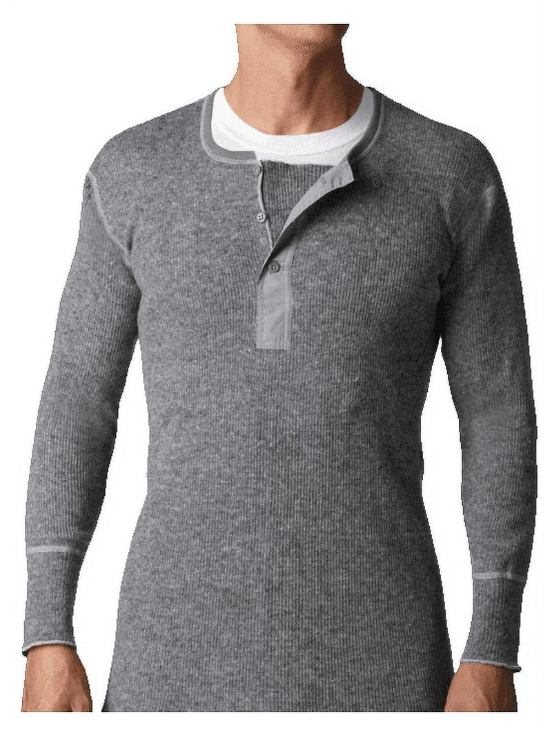 Stanfield's Men's Thermal Heavy Weight Rib Knit Wool Henley