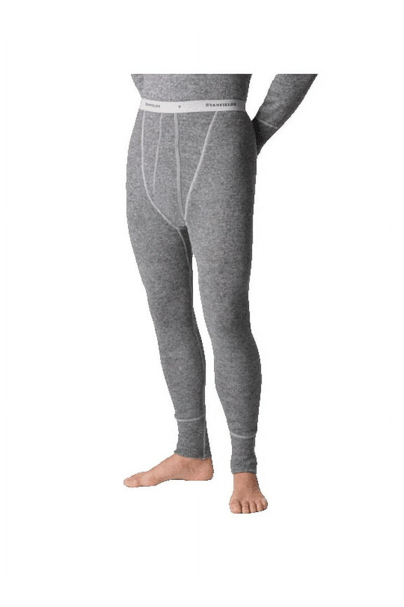 Men's Thermal Heavy Weight Rib Knit Wool Long Johns Underwear Baselayer