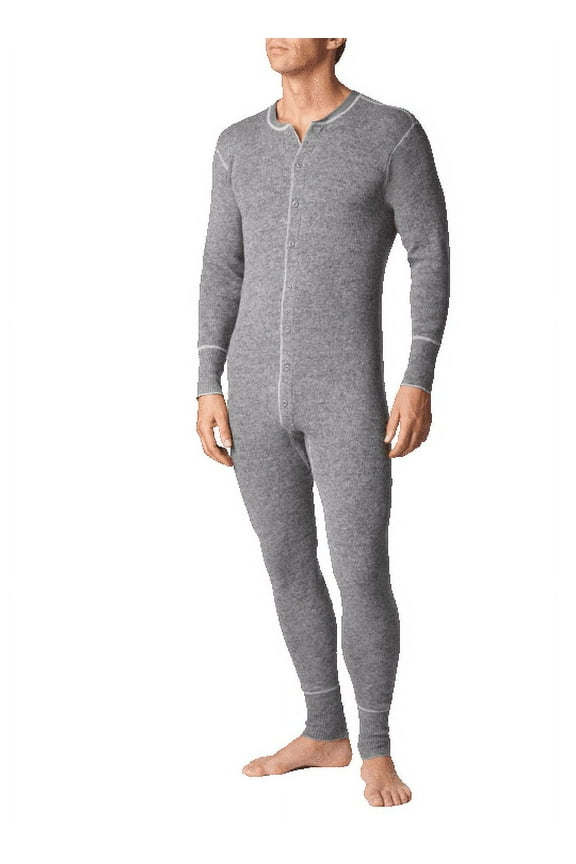 Men's Thermal Heavy Weight Rib Knit Wool Onesie Baselayer