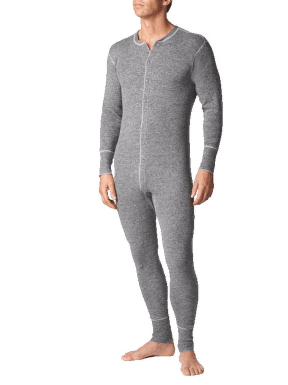 Men's Thermal Heavy Weight Rib Knit Wool Onesie Baselayer