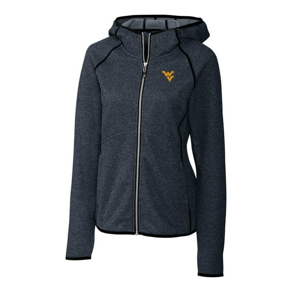 Women's Cutter & Buck Navy West Virginia Mountaineers Mainsail Hooded Full-Zip Jacket
