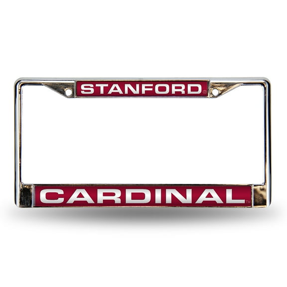 Stanford Cardinal Chrome Metal Laser Cut License Plate Frame