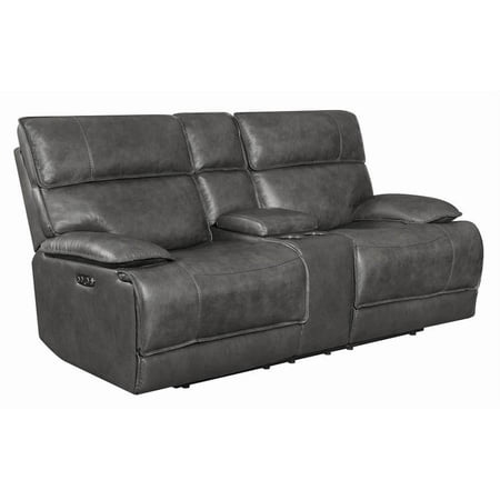 Coaster Stanford Leather Power Reclining Loveseat with Power Headrest