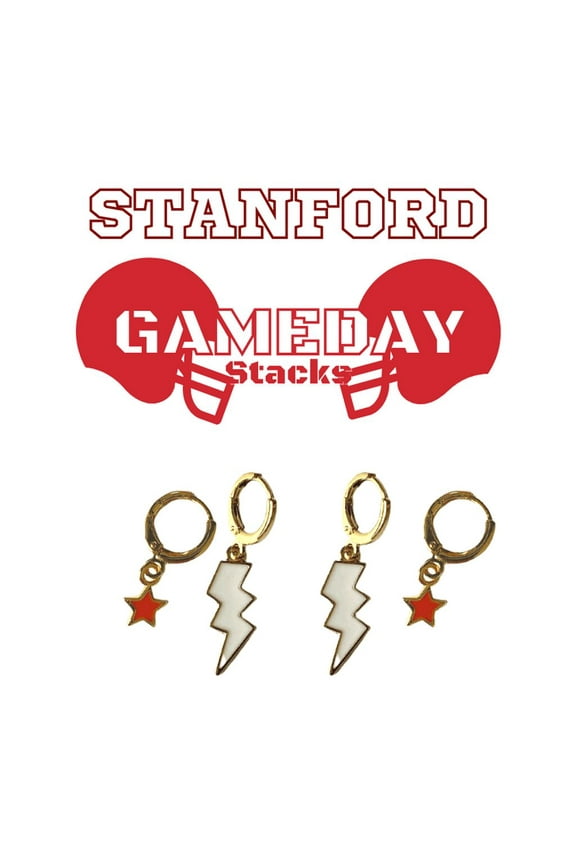 Stanford Classic Gameday Earring Stack For Cardinals Game Day white | red