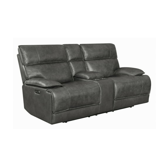 Stanford Cushion Back Power Loveseat Charcoal