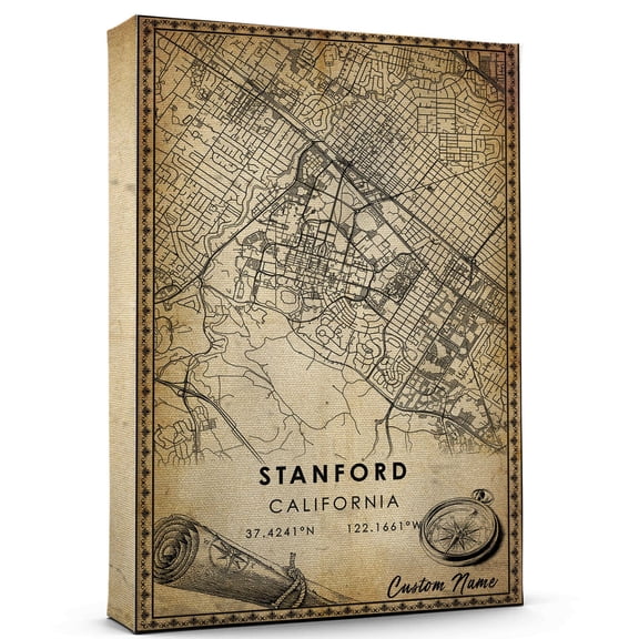 Stanford Map Poster, California Map Art Poster, Canvas, Stanford Map City vintage Poster, Street Map Artwork Poster, Stanford Map Canvas - 89AZ256
