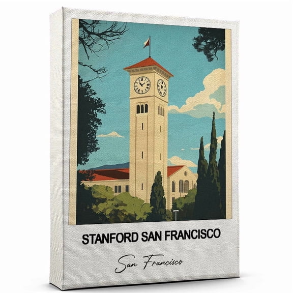Stanford San Francisco Canvas Wall Art Travel-Inspired Home Decor Featuring San Francisco Art Canvas Unique Gift for Travel Canvas Ready to Hang
