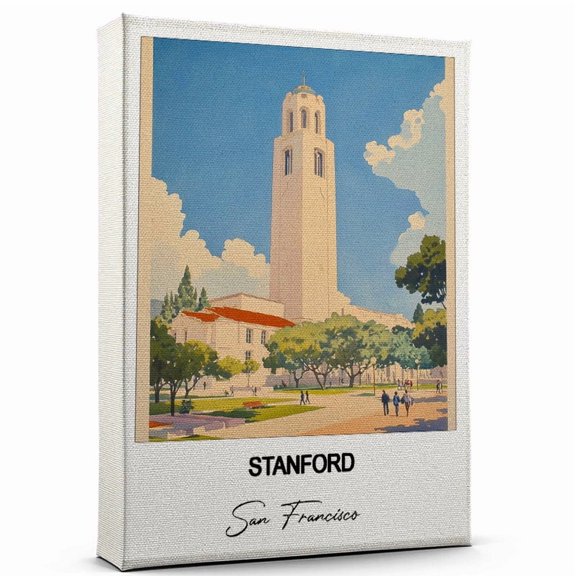 Stanford Travel Poster Canvas San Francisco Canvas Unique Gift Idea for Home, Office, or Living Space