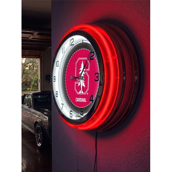 Stanford University 19" Double Neon Wall Clock