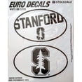 thumbnail image 1 of Stanford University Cardinal 2-Piece White and Clear Euro Decal Sticker Set, 4x2.5 Inch Each, 1 of 1