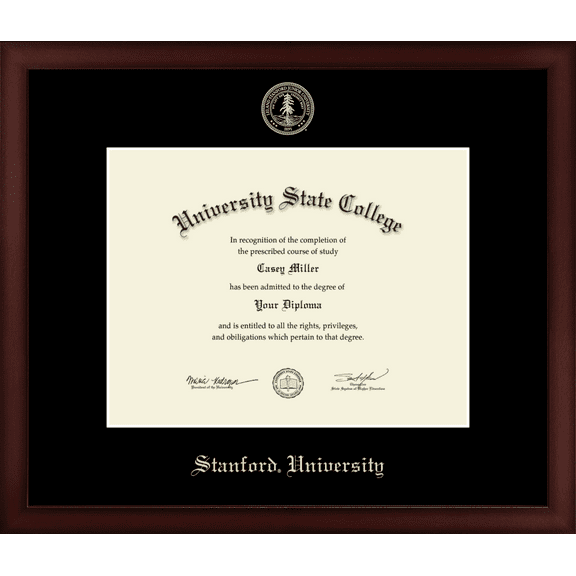 Stanford University Diploma Frame, Document Size 11" x 8.5"