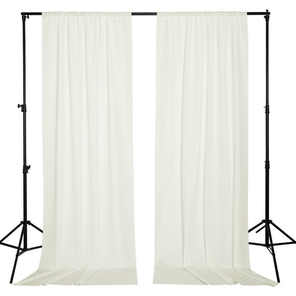 StangH Backdrop Curtains for Parties - White 10 ft x 10 ft Long Background Curtain Drapes for Wedding Decoration/Baby Shower, Wrinkle Free Waterproof Photography Panels, 2 Panels